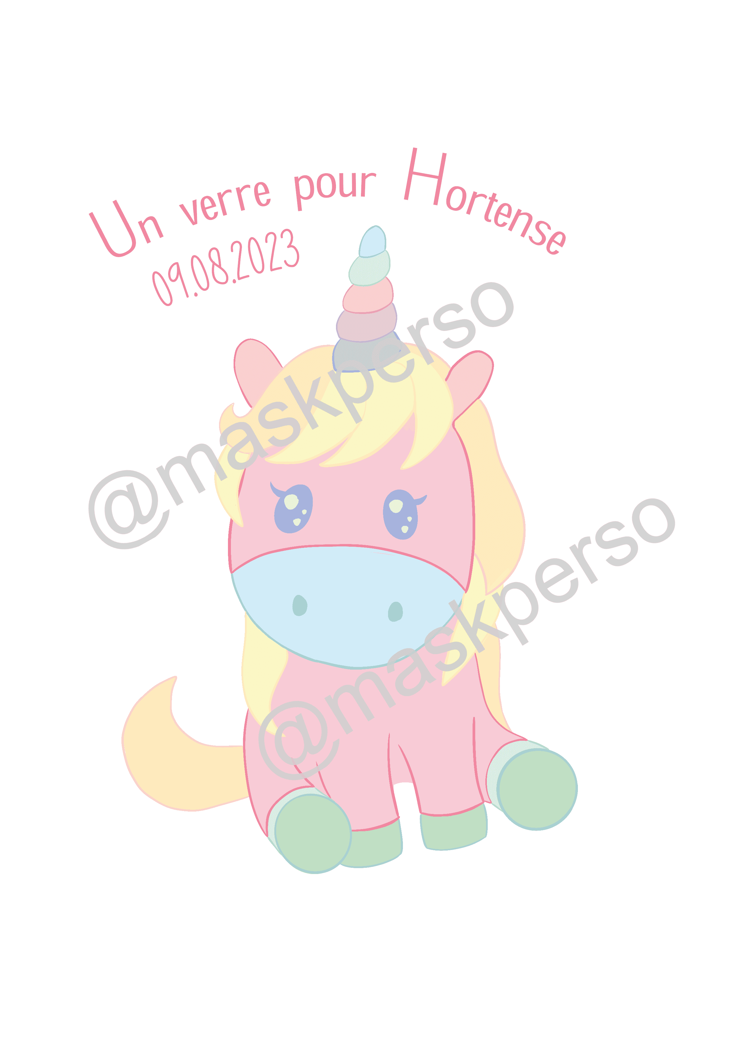 Ma bougie licorne - Personnalisée