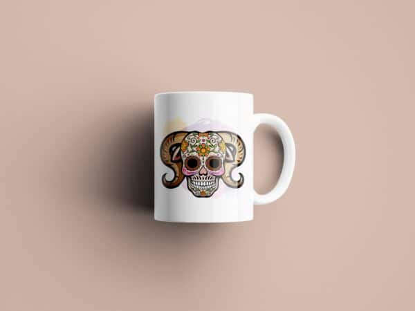 Tasse signe Bélier Calavera Rose