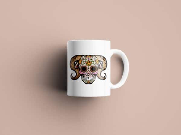 Tasse signe Capricorne Calavera Rose