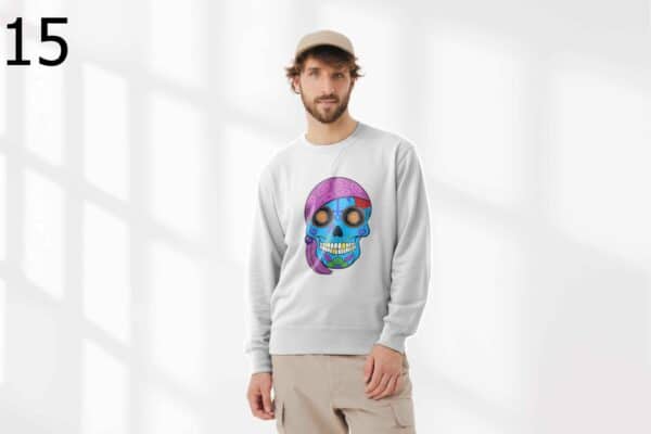 Sweat à Col Rond Mixte Skull Art