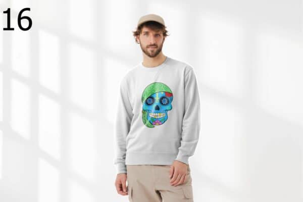 Sweat à Col Rond Mixte Skull Art