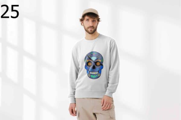 Sweat à Col Rond Mixte Skull Art