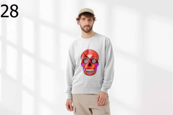 Sweat à Col Rond Mixte Skull Art