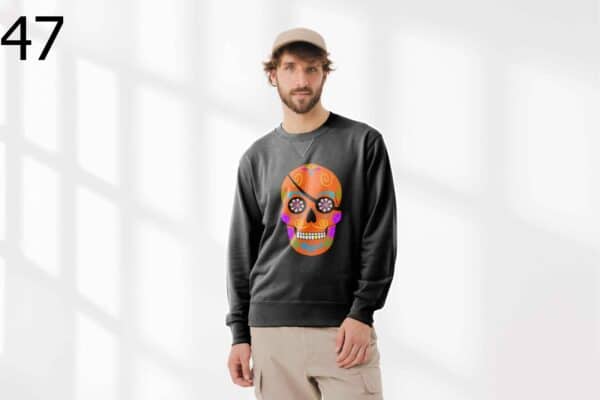 Sweat à Col Rond Mixte Skull Art