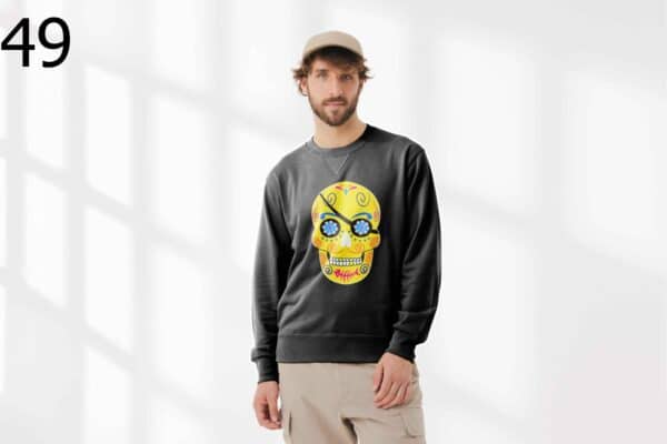 Sweat à Col Rond Mixte Skull Art